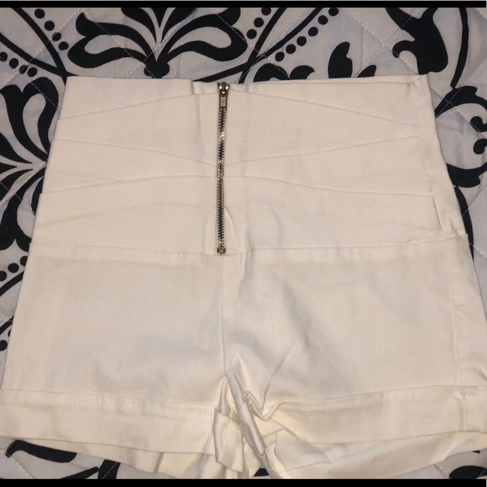 White High Waisted Shorts